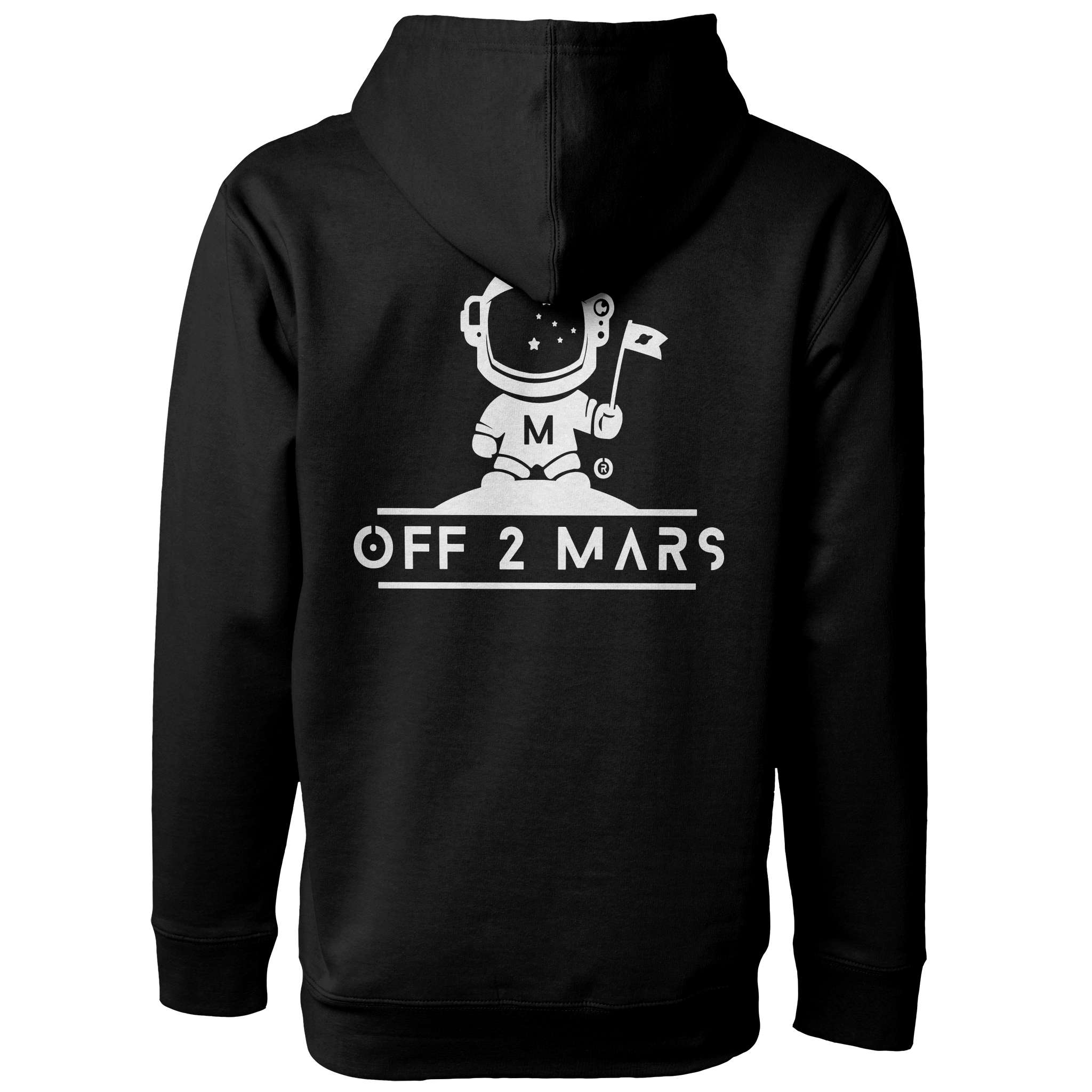 Black Heavyweight Pullover Hoodie | OFF 2 MARS