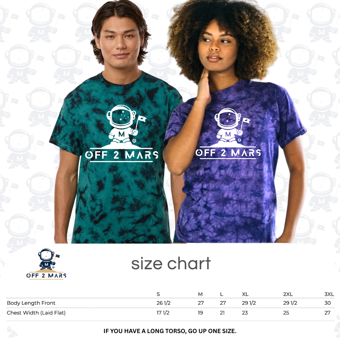 Unisex Crystal Wash T-Shirt – White Astronaut Logo | OFF 2 MARS