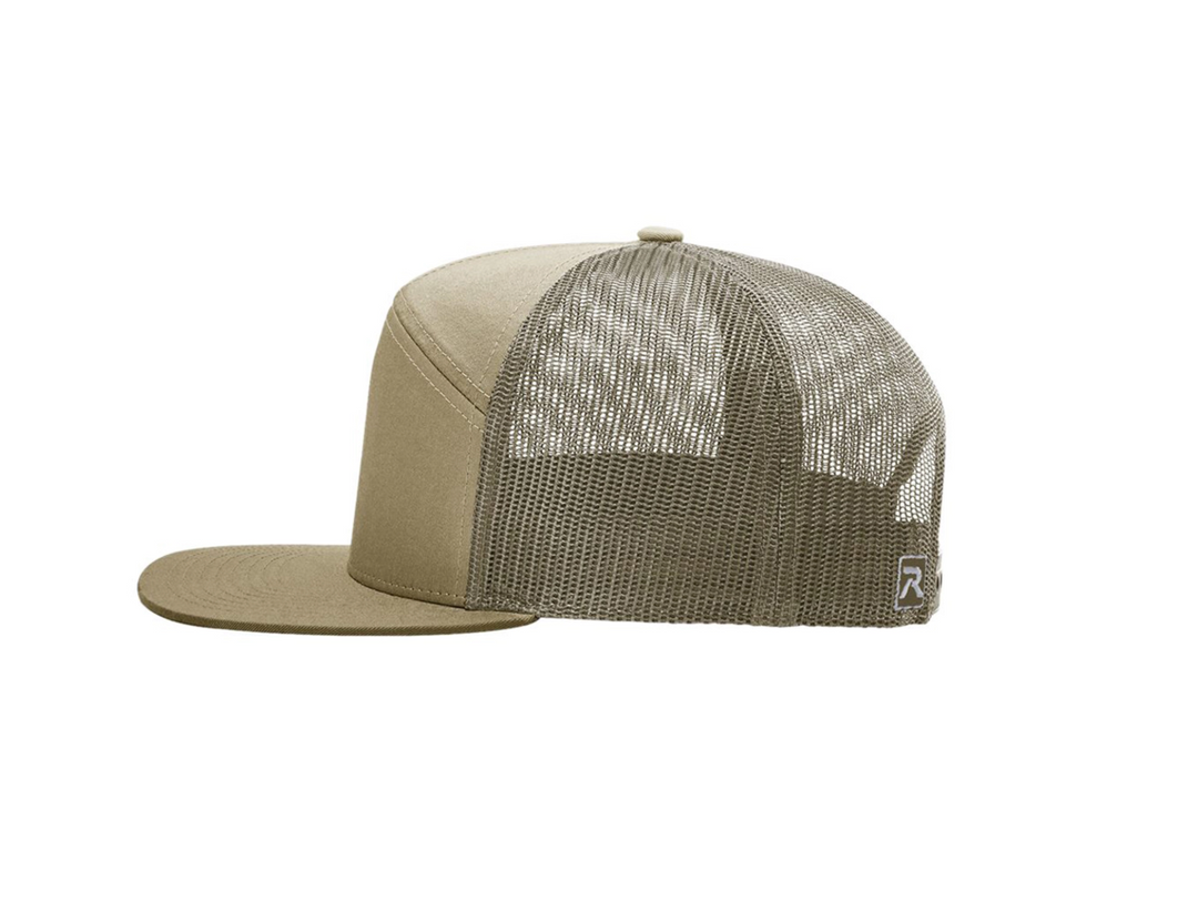Off 2 Mars Original 7 Panel Khaki Mesh Snapback Hat
