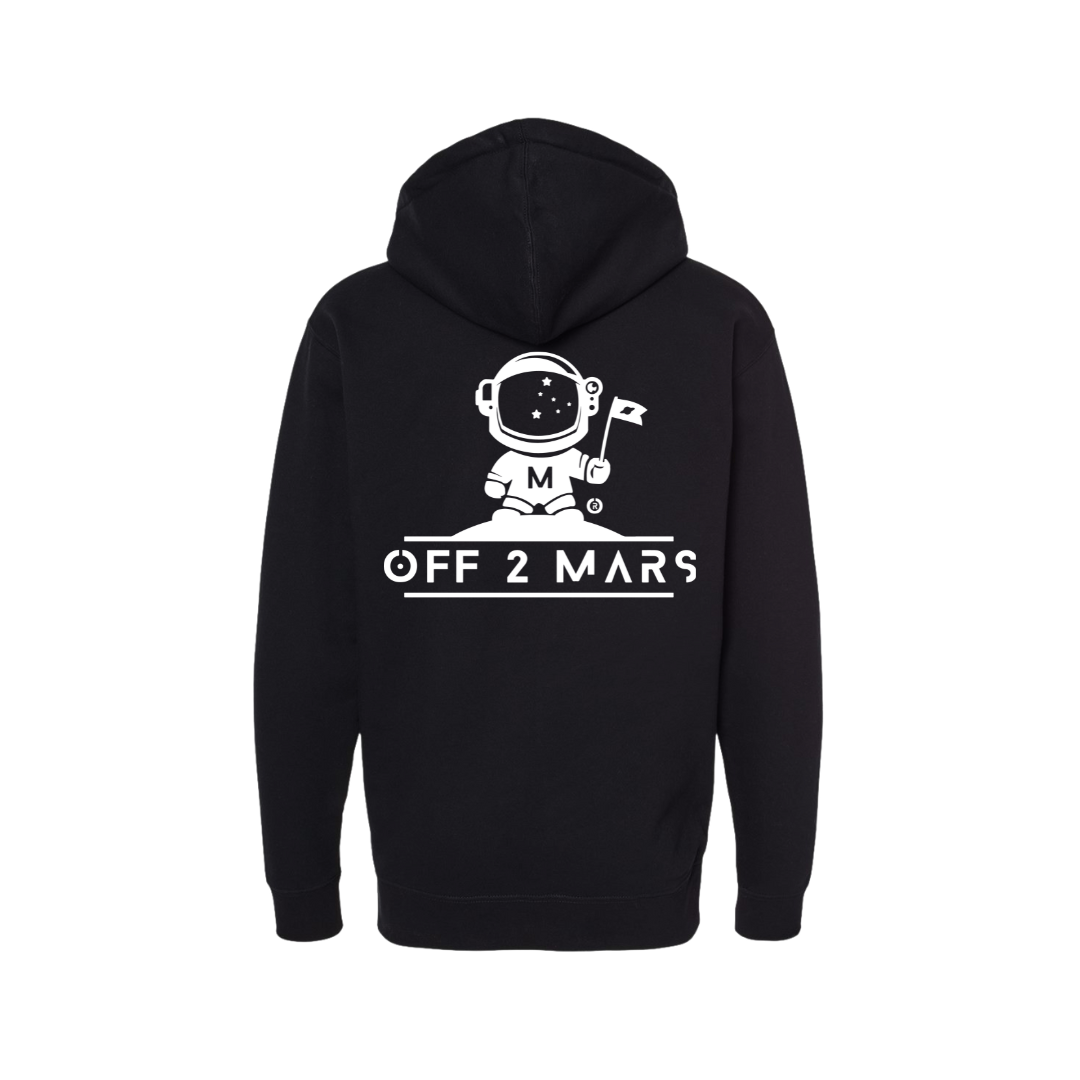 Black Heavyweight Zip-Up Hoodie | OFF 2 MARS