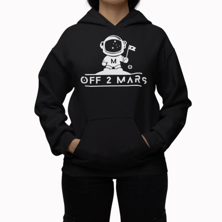 Off 2 Mars vs. Planet Earth Heavyweight Black Hoodie Hoodie OFF 2 MARS® 