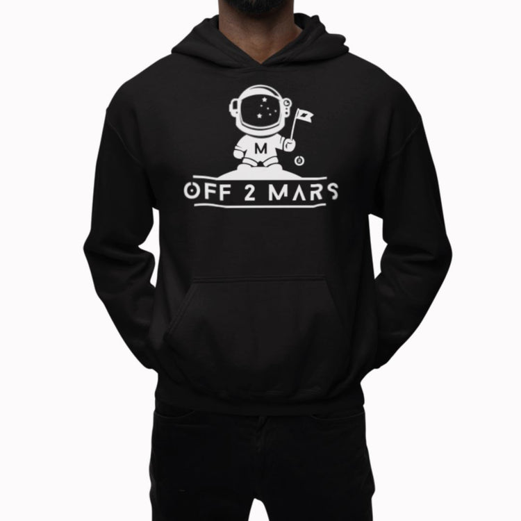 Off 2 Mars vs. Planet Earth Heavyweight Black Hoodie Hoodie OFF 2 MARS® 