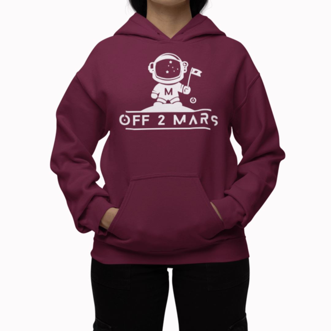 Off 2 Mars vs. Planet Earth Heavyweight Maroon Hoodie Hoodie OFF 2 MARS® 