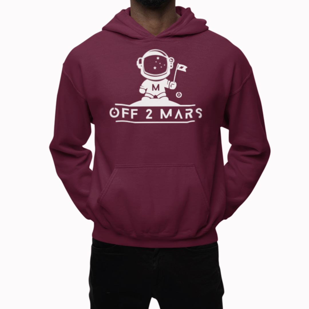 Off 2 Mars vs. Planet Earth Heavyweight Maroon Hoodie Hoodie OFF 2 MARS® 