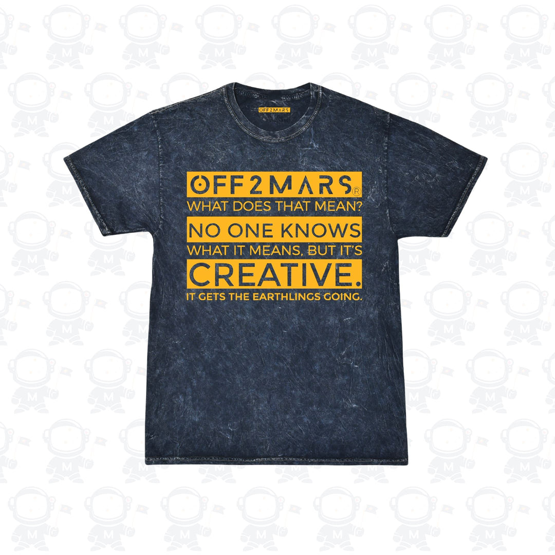 Navy Mineral Wash Earthlings Tee (Gender Neutral) Shirts & Tops OFF 2 MARS S 