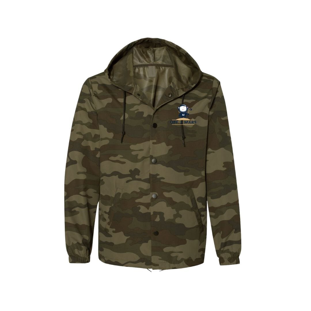 Off 2 Mars Camo Water Resistant Hooded Windbreaker Jacket Clothing OFF 2 MARS 