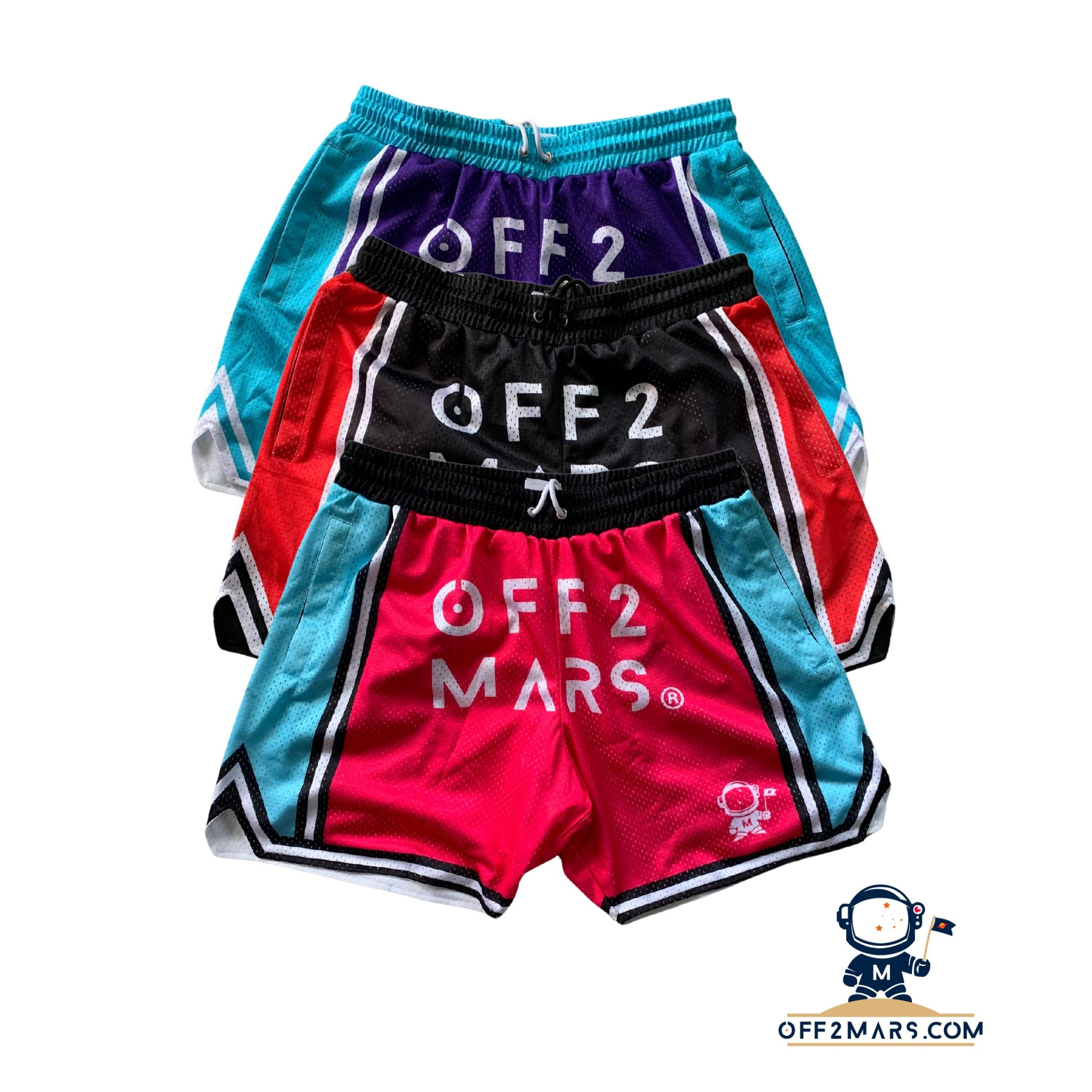 OFF 2 MARS® Retro Basketball Shorts - South Beach Shorts OFF 2 MARS® 